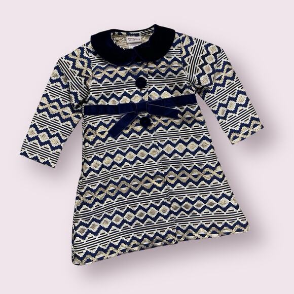 Blueberi Boulevard Jacket Blue Gold White Size 4 - Picture 1 of 8